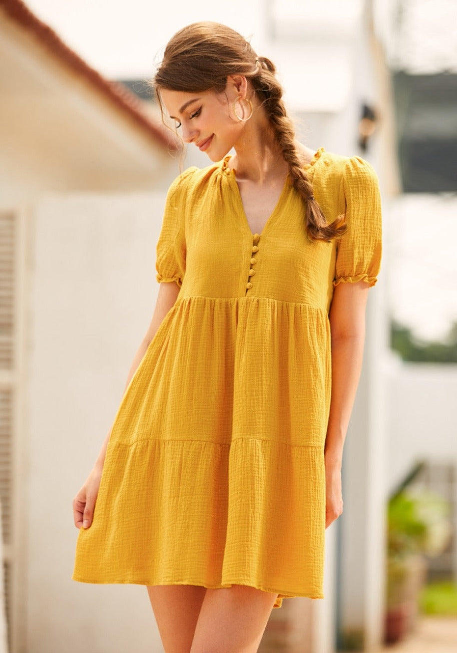 Sunshine Serenade Babydoll Dress